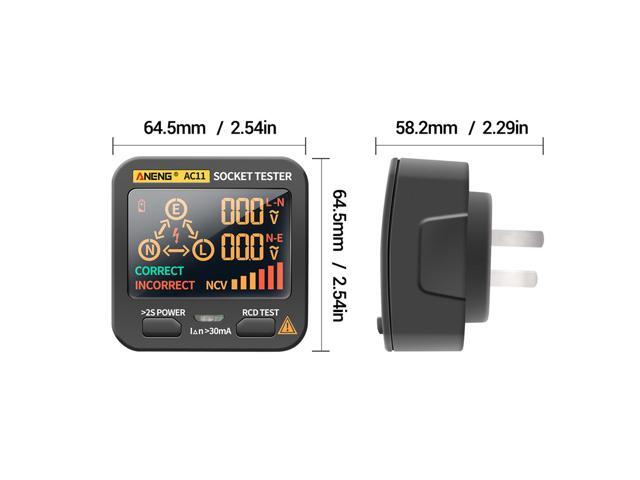 ANENG AC11 Socket Tester Electric Leakage Detector LCD Display - 3Socket Tester