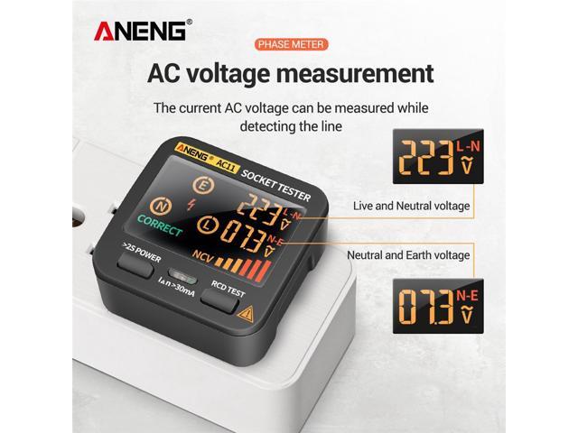 ANENG AC11 Socket Tester Electric Leakage Detector LCD Display - 3Socket Tester