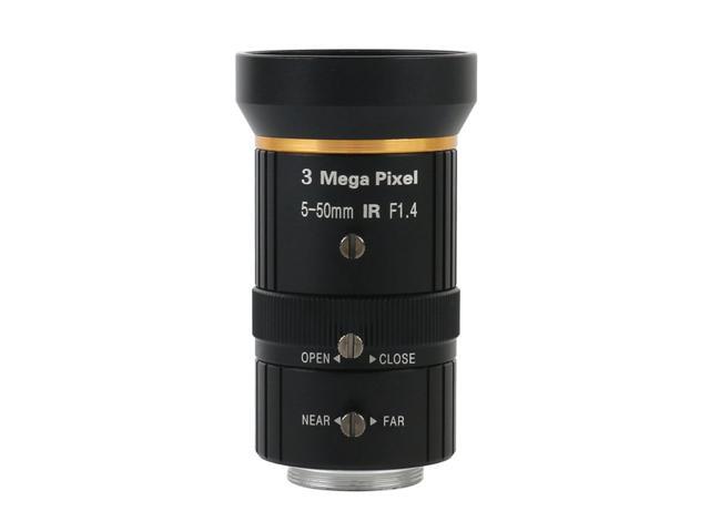 1/2.5' 3MP 5-50MM Focal Length Zoom CS C Mount Lens Adjustable Aperture Iris High Precision Low Distortion For Factory Workshop