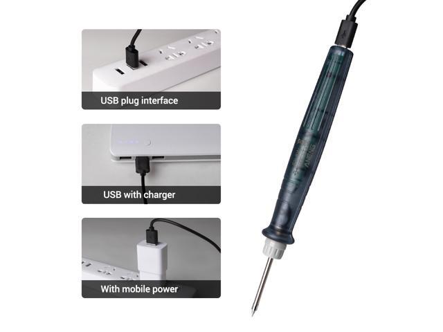 ANENG LT002 USB Electric Soldering Iron Adjustable Temperature DC 5V 8W Welding Soldering Repair Tool Soldering Iron Gray