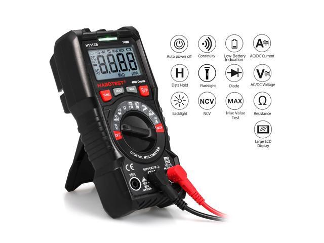 HABOTEST HT113B NCV Digital Multimeter Auto Range True RMS 4000 Counts AC/DC Voltage Meter Flash light Backlight Large Screen