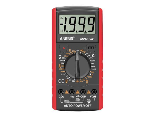 ANENG DT9205A+ Digital Multimeter AC/DC Profesional Transistor Tester Electrical Multimetro NCV Test Meter Auto Range Ture RMS - Red
