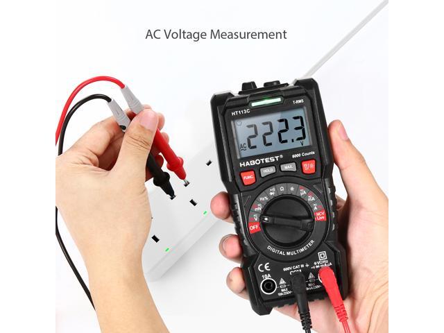 HABOTEST HT113C NCV Digital Multimeter Auto Range True RMS 6000 Counts AC/DC Voltage Meter Flash light Backlight Large Screen