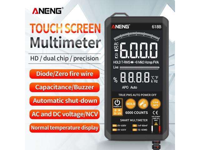 ANENG 618B Smart Touch Digital Multimeter DC/AC Analog Tester True RMS Professional Transistor Capacitor NCV Auto/Manual Multimetro