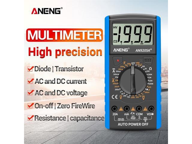 ANENG DT9205A+ Digital Multimeter 3 1/2 LCD Display 1999 Count Manual Range Universal Meter AC DC Resistance Capacitance Transistor Tester...