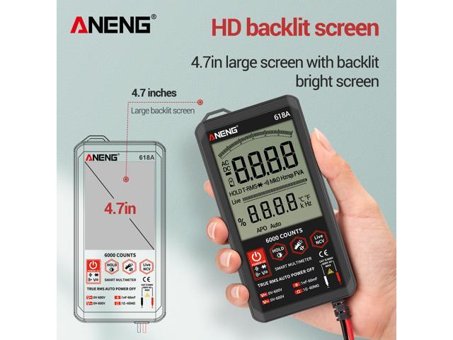 ANENG 618A Smart Touch Digital Multimeter DC/AC Analog Tester True RMS Professional Transistor Capacitor NCV smart Auto/Manual Testers