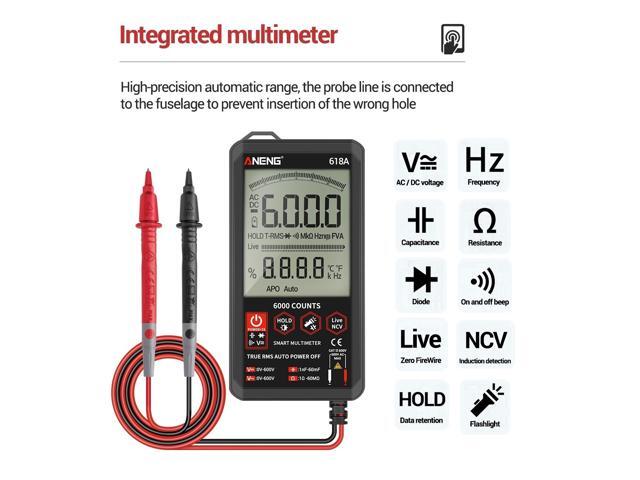 ANENG 618A Smart Touch Digital Multimeter DC/AC Analog Tester True RMS Professional Transistor Capacitor NCV smart Auto/Manual Testers
