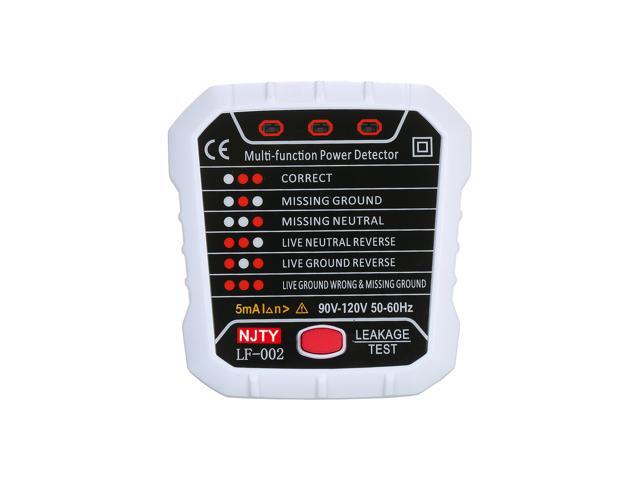 NJTY LF-002-U Advanced RCD Electric Socket Tester Automatic Neutral Live Earth Wire Testing Circuit Polarity Detector Wall