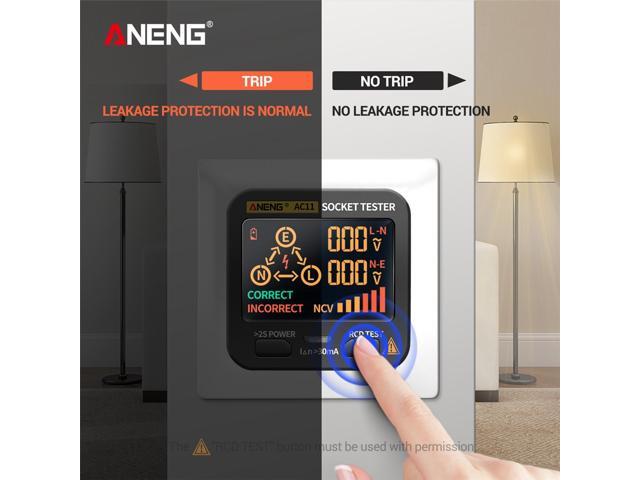 ANENG AC11 Socket Tester Electric Leakage Detector LCD Display - 3Socket Tester