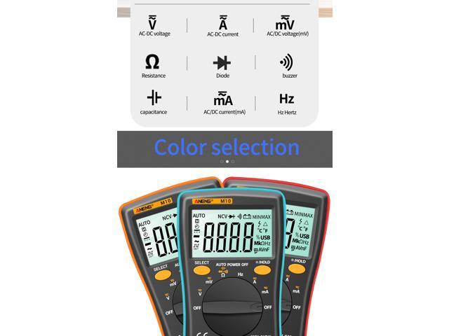 ANENG M10 Digital Multimeter Transistor Tester Analog 6000 counts Multimetro Profesional Capacitor Inductance Meter rm101/zt102