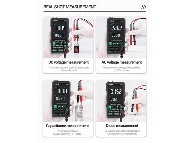 ANENG 618C Digital Multimeter Smart Touch AC DC Analog Bar True RMS Auto Tester Professional Transistor Capacitor NCV Tester Meter