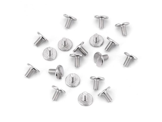 20pcs/Set Flat Head Screw Rivets Leather Belt Repair Supplies Durable Brass Threaded Flat Nut Nail Rivets Screws Tools - 5MM