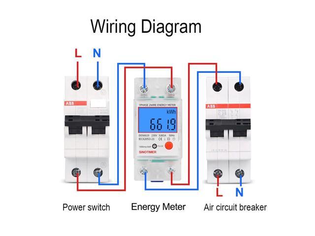 Digital Power Energy Meter Voltage Wattmeter Multi-function Digital Meter Power Energy Analyzer Electronic Din Rail 230V