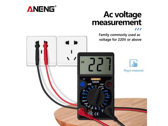 ANENG AN8206 Large Screen Digital Multimeter with Square Wave Output Voltage Current Continuity Measurement hEF Measurement - Black