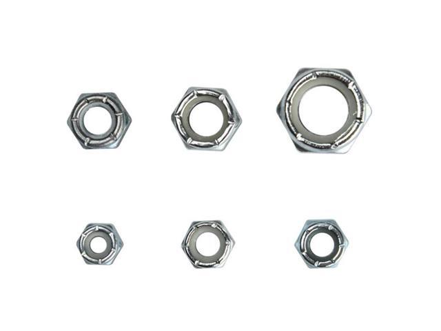 150pcs/Box Multi-size Metric Thread Steel Hex Nuts Screw Hexagonal Nylon Lock Nuts #10-24 1/4-20 1/4-28 5/16-18 3/8-16 1/2-13