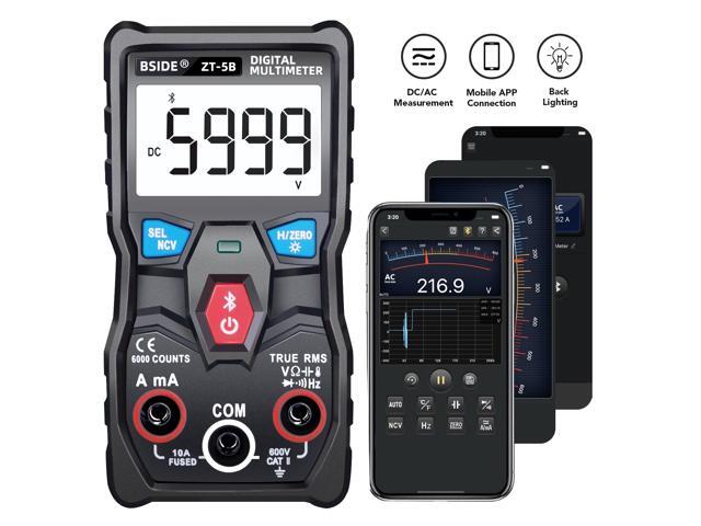 BSIDE ZT-5B Wireless Digital Multimeter Auto-Ranging True RMS 6000 Counts Voltmeter Volt Amp Ohm Hz NCV Diode Capacitance Temp