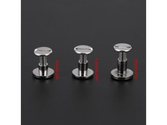 20pcs/Set Flat Head Screw Rivets Leather Belt Repair Supplies Durable Brass Threaded Flat Nut Nail Rivets Screws Tools - 5MM
