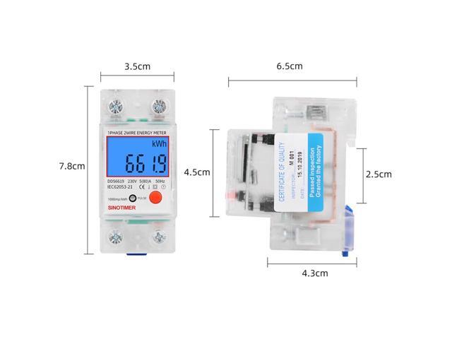 Digital Power Energy Meter Voltage Wattmeter Multi-function Digital Meter Power Energy Analyzer Electronic Din Rail 230V