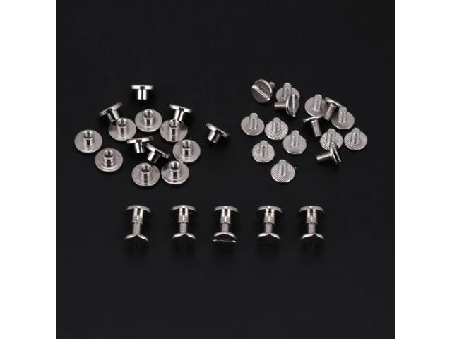 20pcs/Set Flat Head Screw Rivets Leather Belt Repair Supplies Durable Brass Threaded Flat Nut Nail Rivets Screws Tools - 5MM