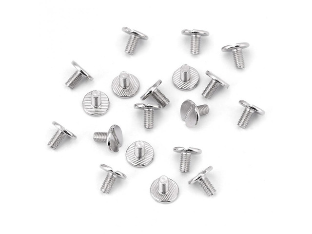 20pcs/Set Flat Head Screw Rivets Leather Belt Repair Supplies Durable Brass Threaded Flat Nut Nail Rivets Screws Tools - 8MM