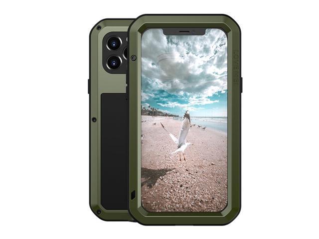 LOVE MEI Powerful Metal Waterproof Case For iPhone12 Pro Cover Full Body Protection ShockProof Phone Case (Army Geenr)
