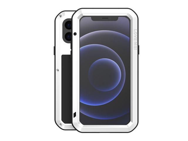 LOVE MEI Powerful Metal Waterproof Case For iPhone12 mini Cover Full Body Protection ShockProof Phone Case (White)