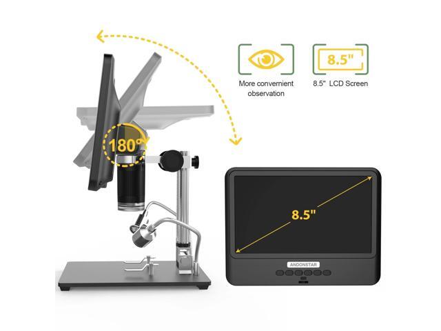Andonstar AD208S 8.5 Inch LCD Display Screen 5X-1200X Digital Microscope 1280 * 800 Adjustable 1080P Scope Soldering Tool with Two Fill Lights
