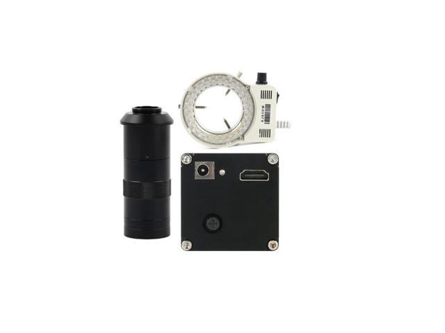HDMI Electronic Digital Industrial Video Microscope & Adjustable LED Microscope Lamp & 100X C-Mount Lens For Phone Repair Soldering