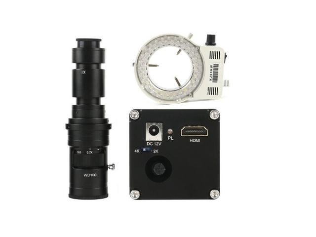 2020 NEW 2K 4K 1080P HDMI Digital Industrial Video Microscope Camera & 500X C-Mount Lens Whit 56-LED Adjustable Ring Light For Phone PCB Soldering