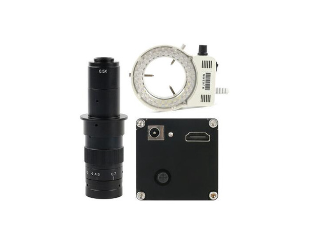 NEW HDMI Digital Industrial Video Microscope & Adjustable LED Microscope Lamp & 180X C-Mount Lens For Phone Repair Soldering