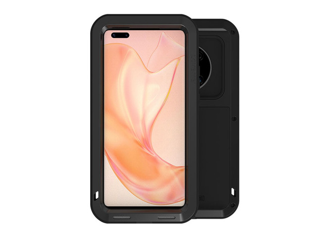 LOVE MEI Shock Dirt Proof Water Resistant Metal Armor Cover Phone Case for HUAWEI Mate 40 Pro - Black