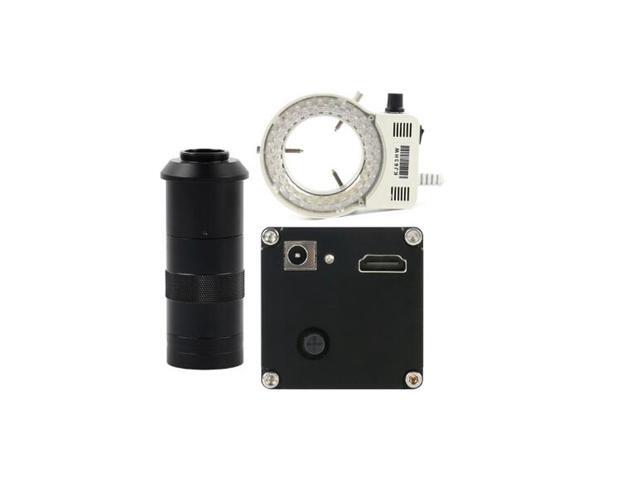 1/2' HD 1080P HDMI Digital Electron Industrial Microscope Video Microscope Camera & 100X C-Mount Lens & 56 LED Adjustable Ring Light For PCB.