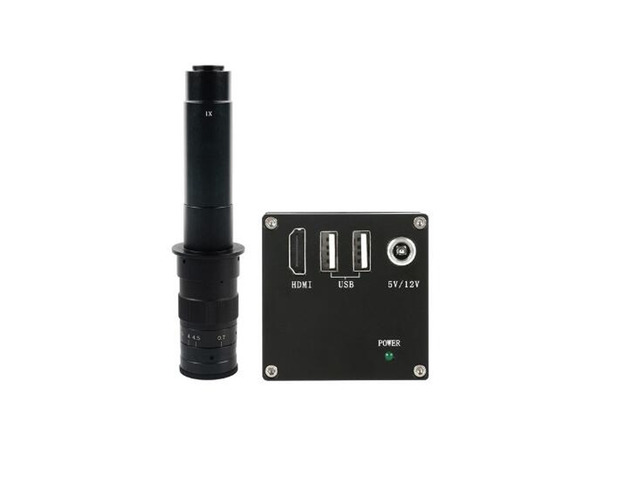 HD 2K HDMI Measurement Video Microscope Camera U Disk Storage Video Recorder 300X C-Mount Lens For Phone PCB Soldering