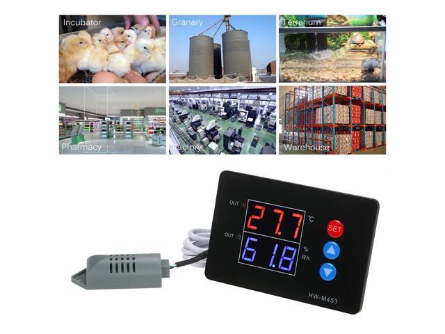 AC220V Temperature and Humidity Controller Dual Relay Output -40~230? Digital Thermostat Humidistat Controller with Sensor Probe for Reptile...