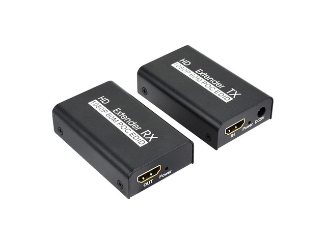 AYE02 POC HD Extender 60 Meters Over Network Cable 1080P 50/60Hz Switcher HD 2 Port Splitter HD Video Extractor Spdif Converter Video Adapter