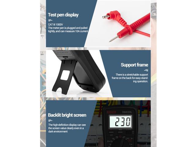 ANENG DM830L Digital Multimeter Meter Testers 1999 Count Electrical Transistor Capacitance DC/AC Multimetro With LCD Backlight