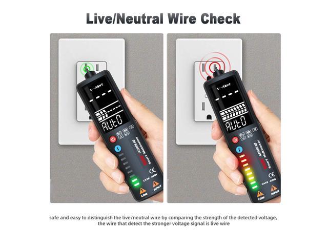 BSIDE ADMS1A 2.4" LCD Voltage Detector Pen Non-contact AC Voltage Tester Volt Ohm Hz Continuity V-Alert Tester with Flashlight