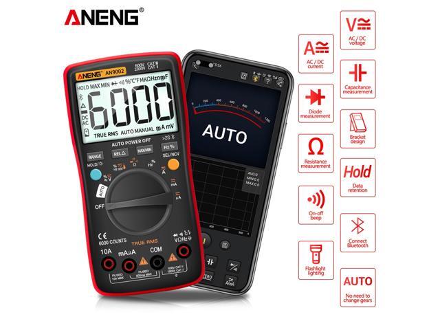 ANENG AN9002 Bluetooth Digital Multimeter 6000 Counts Professional MultimetroTrue RMS AC/DC Current Voltage Tester Auto-Range & Packing Box