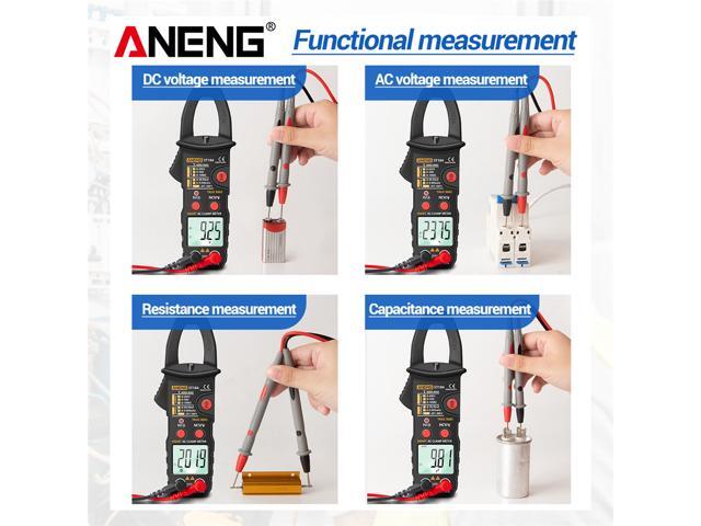 ANENG ST184 Digital Multimeter Clamp Meter True RMS 6000 Counts Professional Measuring Testers AC/DC Voltage AC Current Ohm & Packing Box - Black