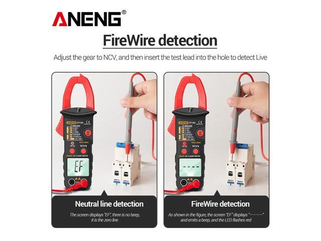 ANENG ST184 Digital Multimeter Clamp Meter True RMS 6000 Counts Professional Measuring Testers AC/DC Voltage AC Current Ohm & Packing Box - Red