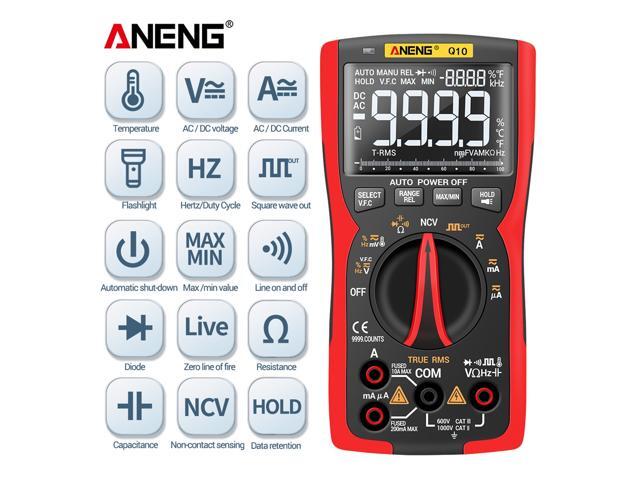 ANENG Q10 Digital Multimeter 9999 Professional Tester Multimetro True RMS Analog DIY Transistor Capacitor NCV Testers Lcr Meter - Red