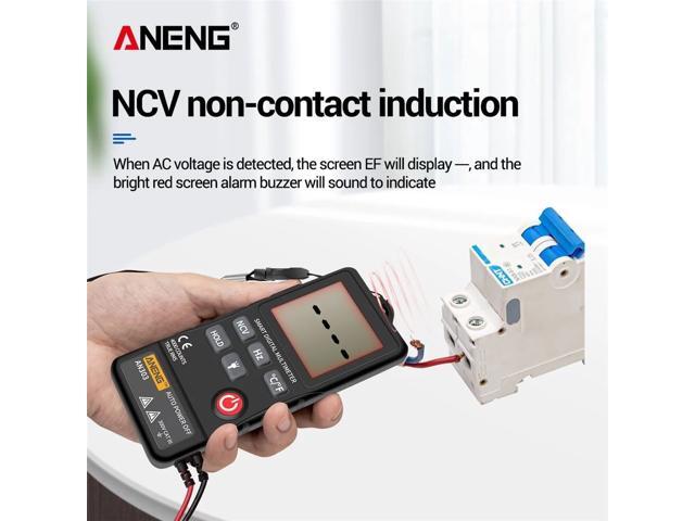 ANENG AN303 Digital Multimeter 4000 Count LCD Display Automatic Range Universal Meter with Backlight NCV Test Meter with Storage Bag - Black