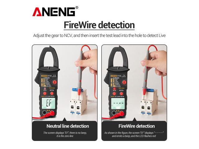 ANENG ST184 Digital Multimeter Clamp Meter True RMS 6000 Counts Professional Measuring Testers AC/DC Voltage AC Current Ohm & Packing Box - Black