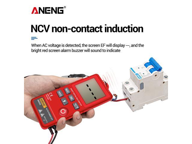 ANENG AN303 Digital Multimeter 4000 Count LCD Display Automatic Range Universal Meter with Backlight NCV Test Meter with Storage Bag - Red