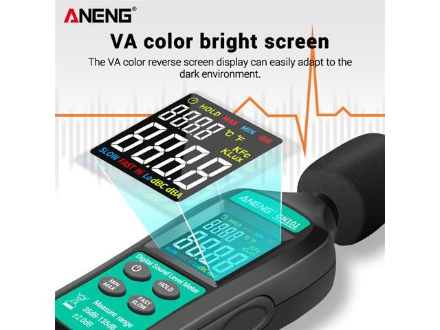 ANENG GN101 Digital Noise Meter Measurement 35-135 db Intelligent Sound Level Meter Decibel Monitor Logger Diagnostic-Tool
