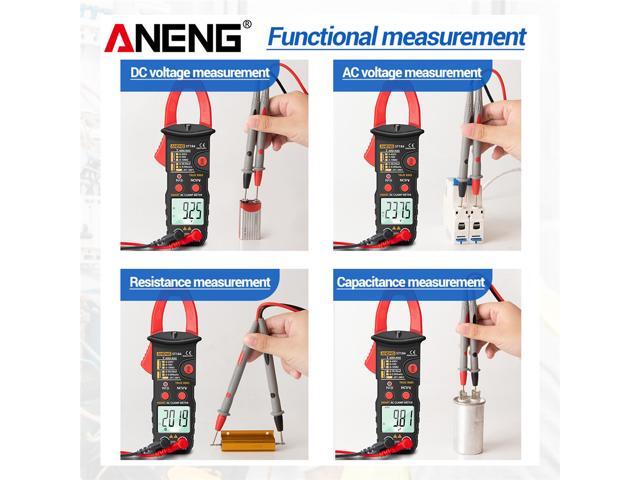 ANENG ST184 Digital Multimeter Clamp Meter True RMS 6000 Counts Professional Measuring Testers AC/DC Voltage AC Current Ohm & Packing Box - Red