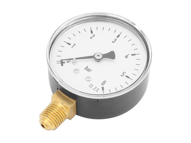 0-6bar 1/4' NPT Thread Pressure Gauge Side Mount Manometer 6cm Dial Plate For Fuel Air Oil Water Pressure Measuring Tools