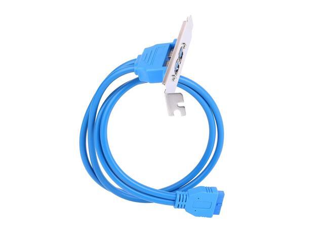 USB 3.0 Dual Port PCI Bracket Cable Motherboard to Back of Computer Case 20pin Header Connector Cable Adapter