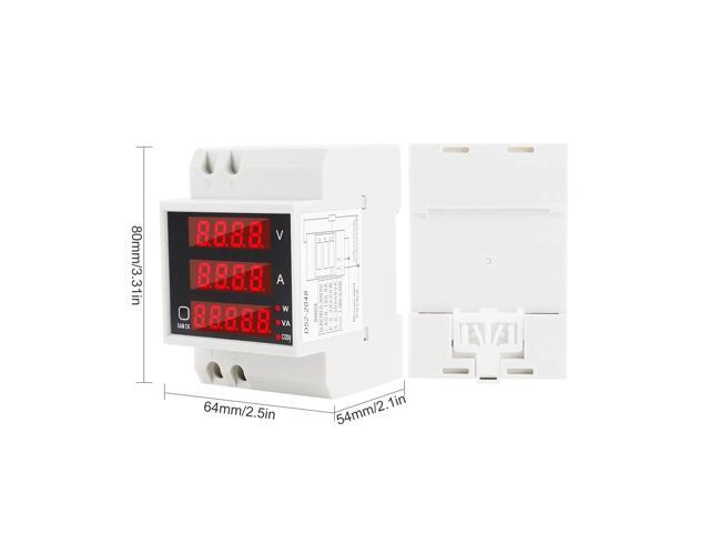 Multi-functional Digital Din Rail Current Voltage Power Ammeter Voltmeter Display Meter AC 80-300V / 100A