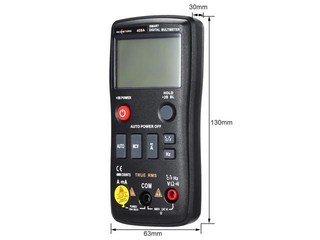 RICHMETERS RM408B Digital Multimeter 8000 Counts True-RMS Auto Ranging AC/DC Voltage Temperature Measuring Meter Flash Light Backlight Large Screen